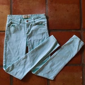 Cotton On Mint Green Mid Rise Skinny Jeans